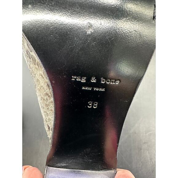 Rag & Bone Snake Print Block Heel Mules Size 38 US 7.5-8 - Picture 8 of 11